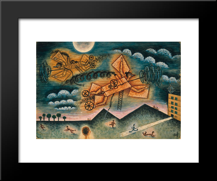 Mestizos De Avion Y Gente 20x24 Black Modern Wood Framed Art Print Poster by Solar, Xul