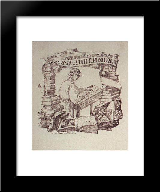Exlibris V.I. Anisimov 20x24 Black Modern Wood Framed Art Print Poster by Kustodiev, Boris