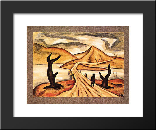 Paisaje Bunti 20x24 Black Modern Wood Framed Art Print Poster by Solar, Xul