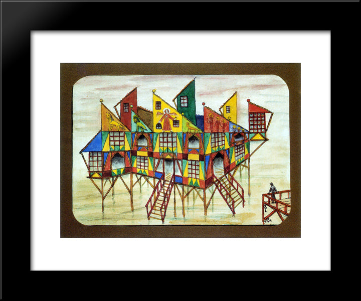 Proyecto Fachada Delta (#1) 20x24 Black Modern Wood Framed Art Print Poster by Solar, Xul