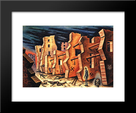 Rua Ruini 20x24 Black Modern Wood Framed Art Print Poster by Solar, Xul