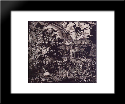 Fair In The Village 20x24 Black Modern Wood Framed Art Print Poster by Kustodiev, Boris