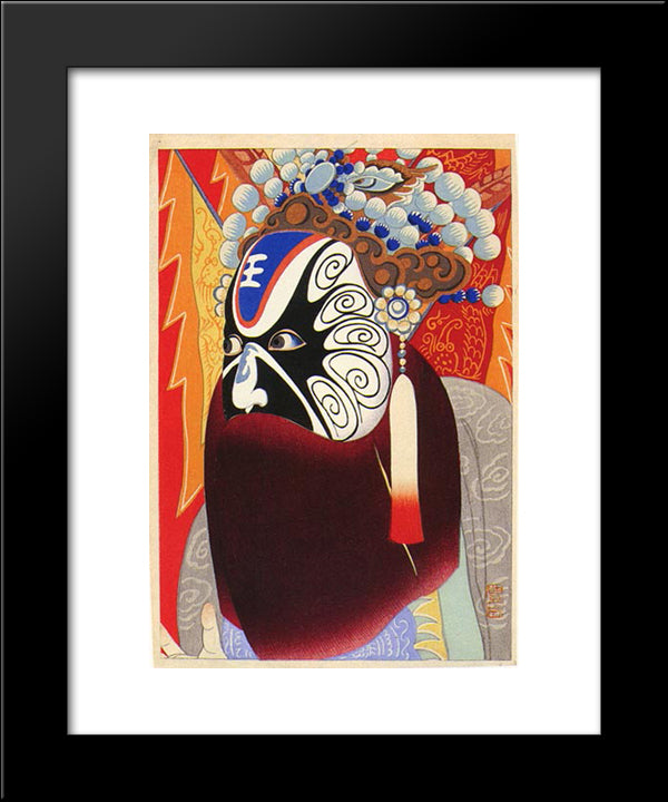 Actor In Chinese Play 20x24 Black Modern Wood Framed Art Print Poster by Toyonari, Yamamura