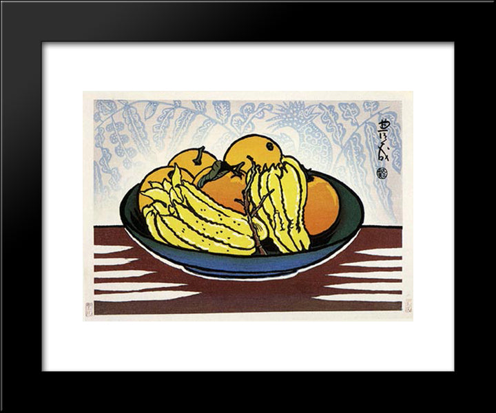 Horned Oranges 20x24 Black Modern Wood Framed Art Print Poster by Toyonari, Yamamura