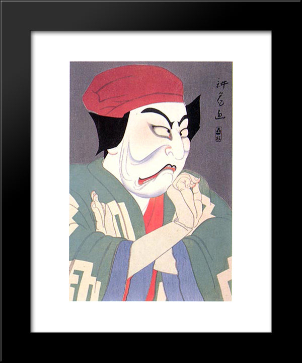 Matsumoto Koshiro Vii As Sekibei 20x24 Black Modern Wood Framed Art Print Poster by Toyonari, Yamamura