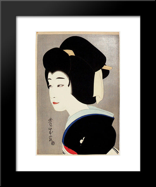 Sawamura Sonosuke I As Umegawa 20x24 Black Modern Wood Framed Art Print Poster by Toyonari, Yamamura
