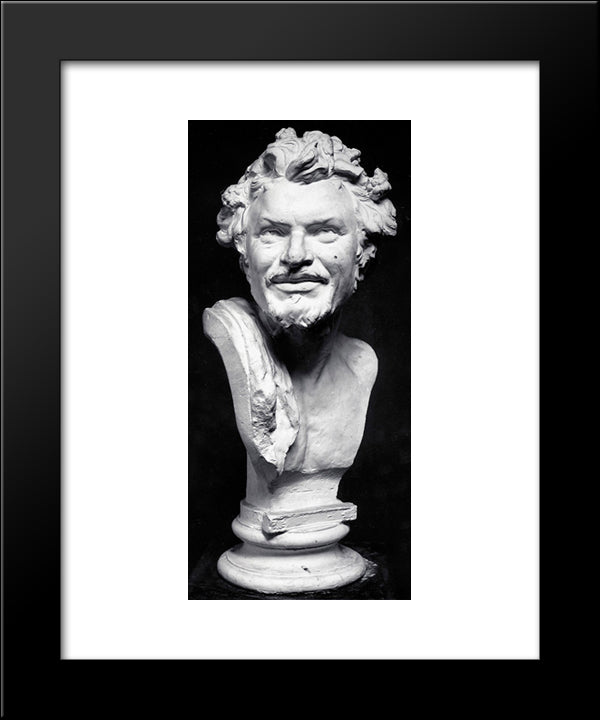 Head Of Satyr 20x24 Black Modern Wood Framed Art Print Poster by Chalepas, Yannoulis