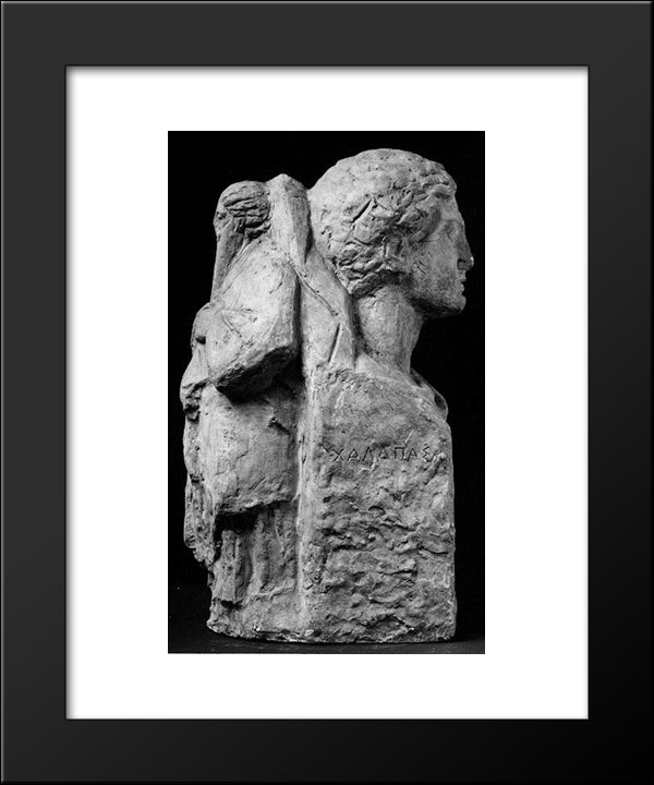 St. Haralambos And Mercury 20x24 Black Modern Wood Framed Art Print Poster by Chalepas, Yannoulis