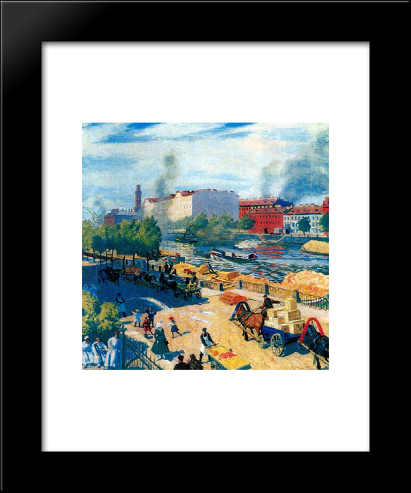Fontanka 20x24 Black Modern Wood Framed Art Print Poster by Kustodiev, Boris