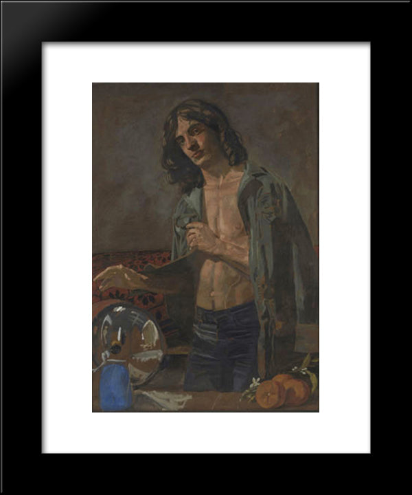 Alain As ''Winter'' 20x24 Black Modern Wood Framed Art Print Poster by Tsaroychis, Yiannis