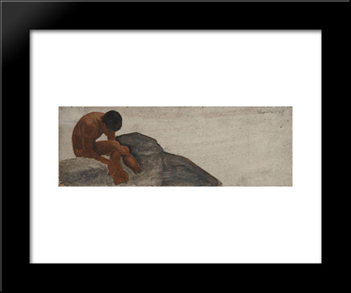 Bather 20x24 Black Modern Wood Framed Art Print Poster by Tsaroychis, Yiannis