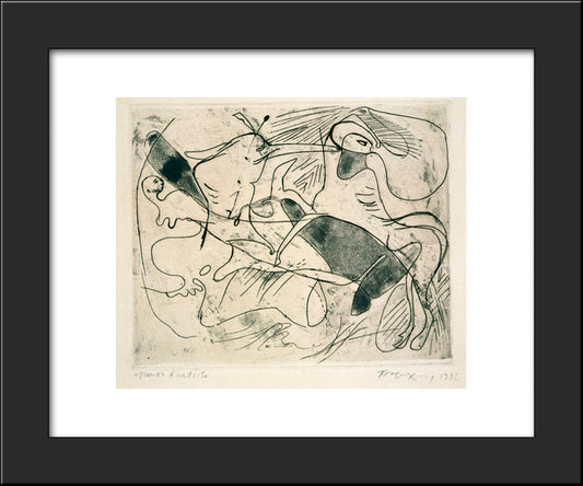 Centaurs And Lapiths 20x24 Black Modern Wood Framed Art Print Poster by Tsaroychis, Yiannis