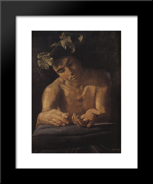 Dionysus, Drunk 20x24 Black Modern Wood Framed Art Print Poster by Tsaroychis, Yiannis