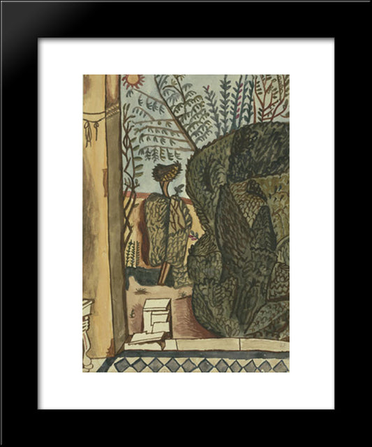 Entrance Of Country House 20x24 Black Modern Wood Framed Art Print Poster by Tsaroychis, Yiannis