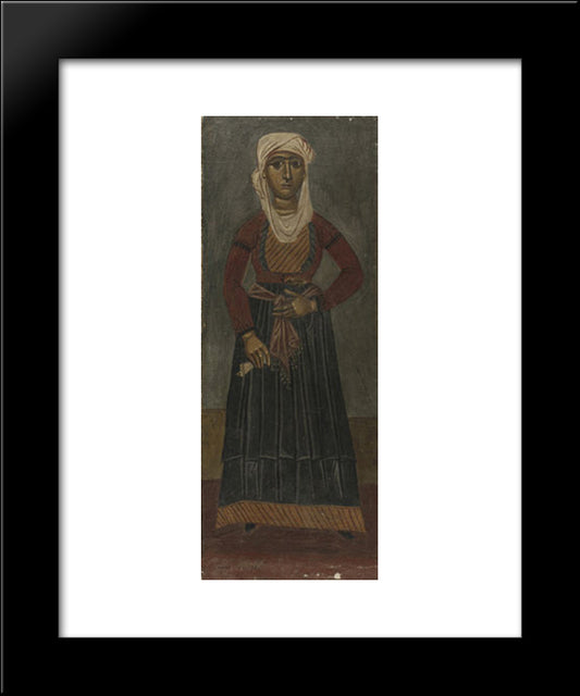 Girl , Psara, Psarianh 20x24 Black Modern Wood Framed Art Print Poster by Tsaroychis, Yiannis