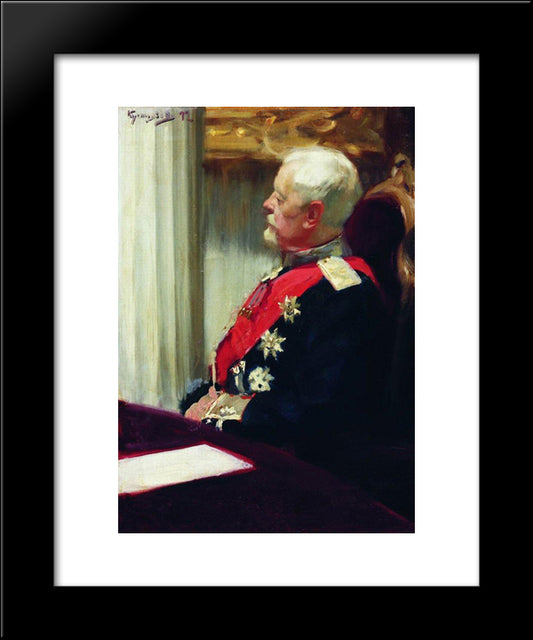 General Of Infantry Christopher Roop 20x24 Black Modern Wood Framed Art Print Poster by Kustodiev, Boris