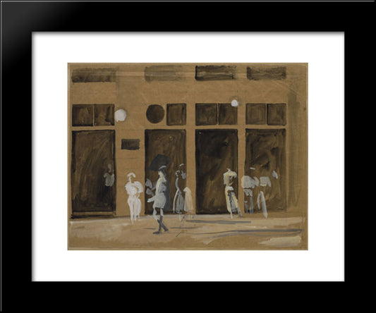 Mavrokephalos Coffee - House 20x24 Black Modern Wood Framed Art Print Poster by Tsaroychis, Yiannis