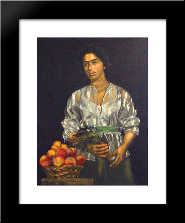 Portrait Of A Woman 20x24 Black Modern Wood Framed Art Print Poster by Tsaroychis, Yiannis