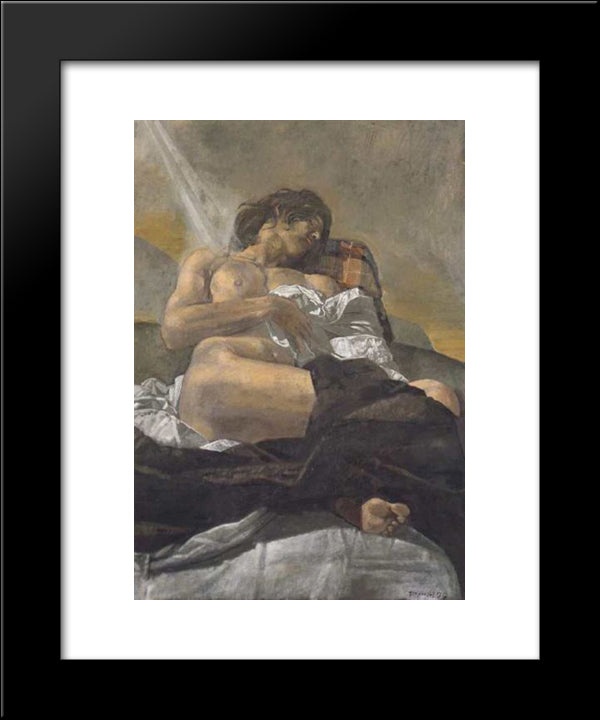 Reclining Nude 20x24 Black Modern Wood Framed Art Print Poster by Tsaroychis, Yiannis