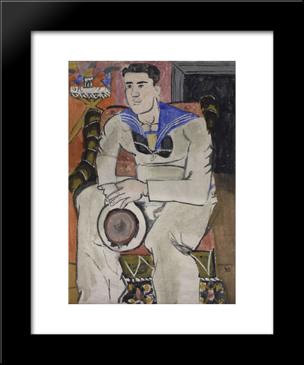 Sailor With A Pink Face 20x24 Black Modern Wood Framed Art Print Poster by Tsaroychis, Yiannis