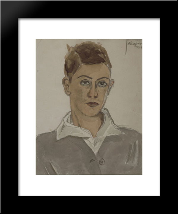 Self Portrait 20x24 Black Modern Wood Framed Art Print Poster by Tsaroychis, Yiannis