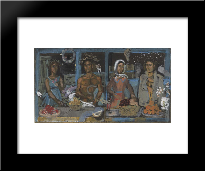 Study For The ''Four Seasons'' Painting 20x24 Black Modern Wood Framed Art Print Poster by Tsaroychis, Yiannis