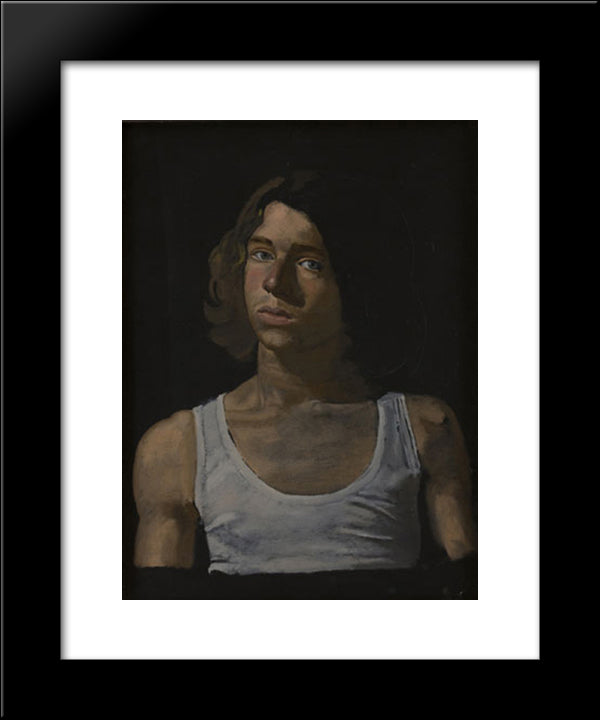 Study Of Dominic'S Portrait 20x24 Black Modern Wood Framed Art Print Poster by Tsaroychis, Yiannis