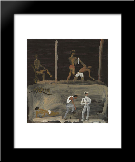 Tsamikos Dance On The Shore 20x24 Black Modern Wood Framed Art Print Poster by Tsaroychis, Yiannis