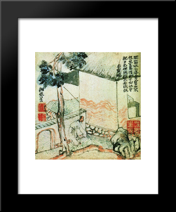 Sengyo (Jugijo) 20x24 Black Modern Wood Framed Art Print Poster by Buson, Yosa