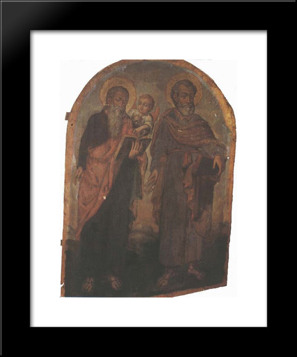 Icon Of Apostles Peter And Matthew 20x24 Black Modern Wood Framed Art Print Poster by Kondzelevych, Yov