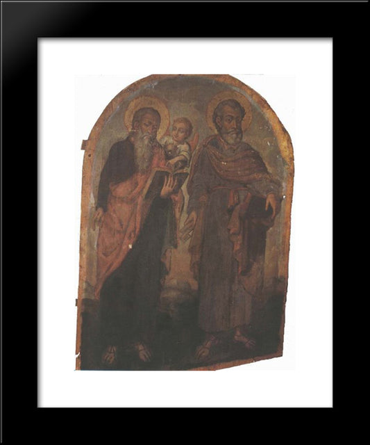 Icon Of Apostles Peter And Matthew 20x24 Black Modern Wood Framed Art Print Poster by Kondzelevych, Yov