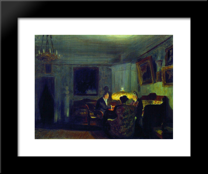 Group Portrait Of Family Schwartz 20x24 Black Modern Wood Framed Art Print Poster by Kustodiev, Boris