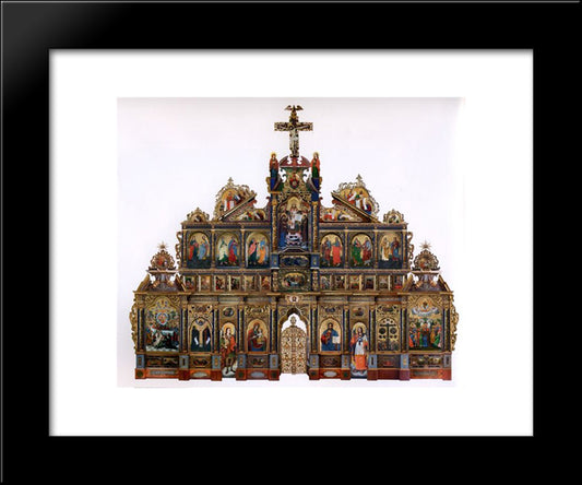 The Maniava Hermitage Iconostasis 20x24 Black Modern Wood Framed Art Print Poster by Kondzelevych, Yov