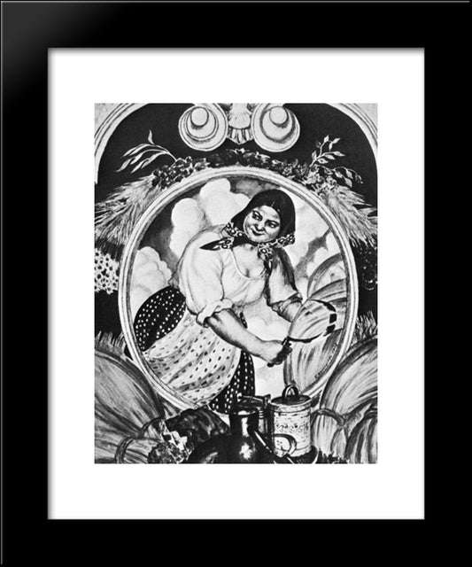 Harvester 20x24 Black Modern Wood Framed Art Print Poster by Kustodiev, Boris