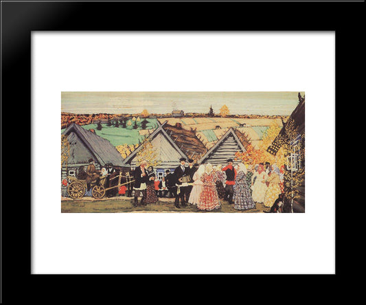 Holiday In The Countryside 20x24 Black Modern Wood Framed Art Print Poster by Kustodiev, Boris