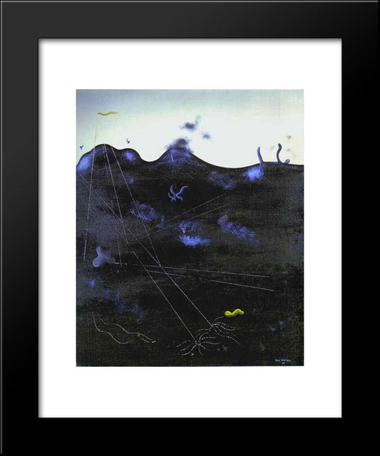 Blue Bed 20x24 Black Modern Wood Framed Art Print Poster by Tanguy, Yves