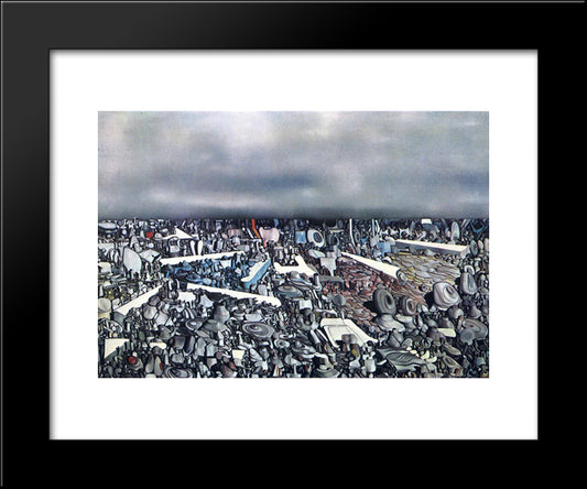 Multiplicatiion Of The Arcs 20x24 Black Modern Wood Framed Art Print Poster by Tanguy, Yves