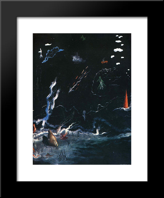 Storm(Black Landscape) 20x24 Black Modern Wood Framed Art Print Poster by Tanguy, Yves