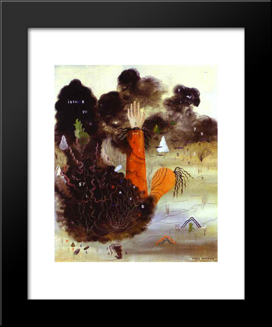 The Hand In The Clouds 20x24 Black Modern Wood Framed Art Print Poster by Tanguy, Yves