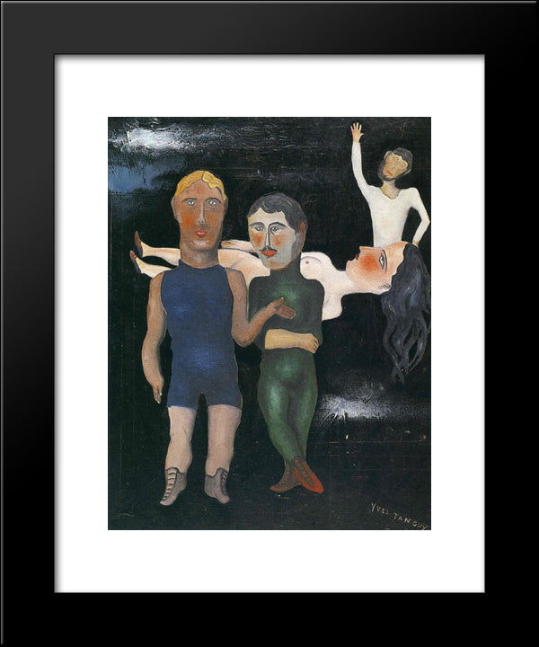 The Travelling Performers 20x24 Black Modern Wood Framed Art Print Poster by Tanguy, Yves