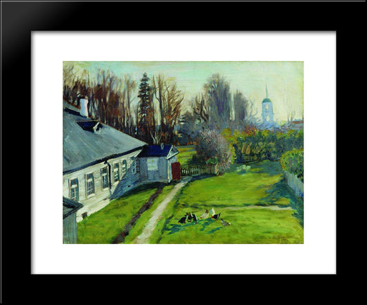 In The Estate Of A Collector Schwartz, Uspenskoe In The Staraya Ladoga 20x24 Black Modern Wood Framed Art Print Poster by Kustodiev, Boris