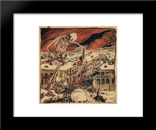 Introduction. Picture From The Magazine Vampire 20x24 Black Modern Wood Framed Art Print Poster by Kustodiev, Boris