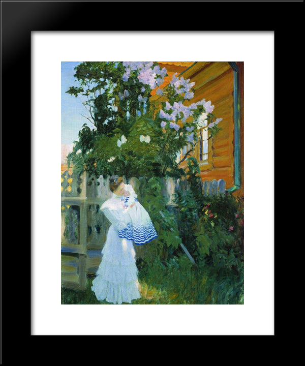 Lilacs 20x24 Black Modern Wood Framed Art Print Poster by Kustodiev, Boris