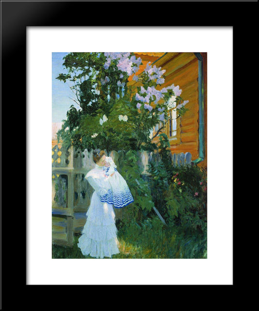 Lilacs 20x24 Black Modern Wood Framed Art Print Poster by Kustodiev, Boris
