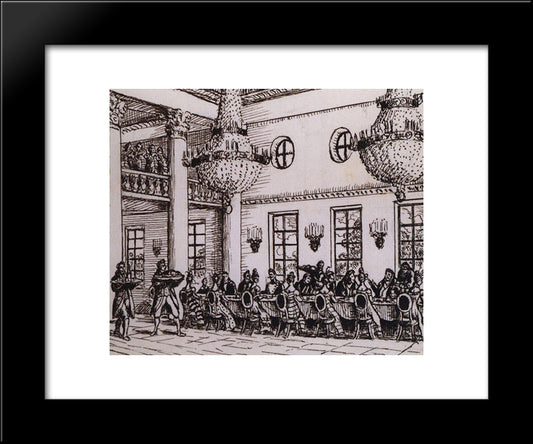 Lunch At Troyekurov 20x24 Black Modern Wood Framed Art Print Poster by Kustodiev, Boris