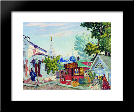 Meeting. Stage Design For The Ostrovsky'S Play 'The Easy Money' 20x24 Black Modern Wood Framed Art Print Poster by Kustodiev, Boris