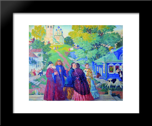 Meeting (Easter Day) 20x24 Black Modern Wood Framed Art Print Poster by Kustodiev, Boris