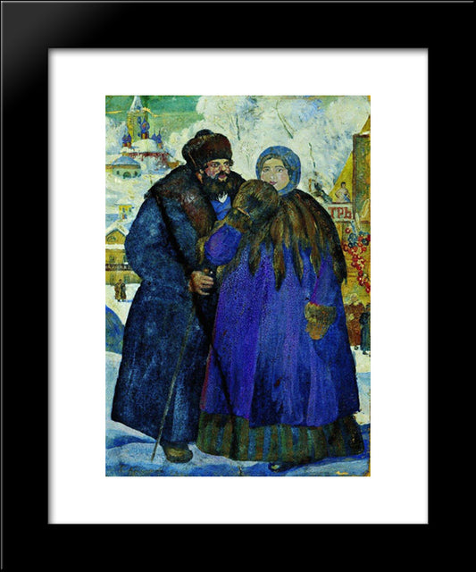 Merchant With His Wife 20x24 Black Modern Wood Framed Art Print Poster by Kustodiev, Boris