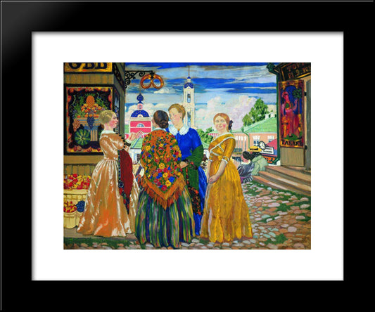 Merchant Wives 20x24 Black Modern Wood Framed Art Print Poster by Kustodiev, Boris