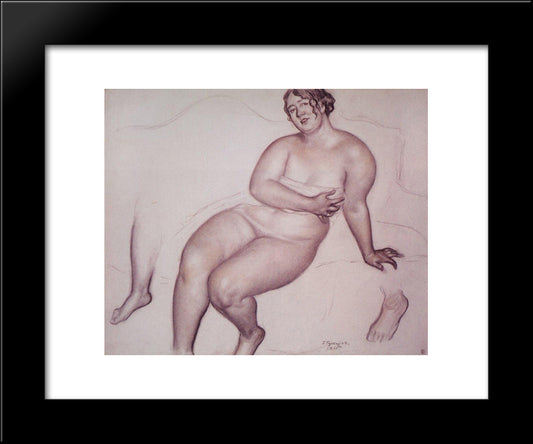 Model. Right Foot, Left Foot 20x24 Black Modern Wood Framed Art Print Poster by Kustodiev, Boris